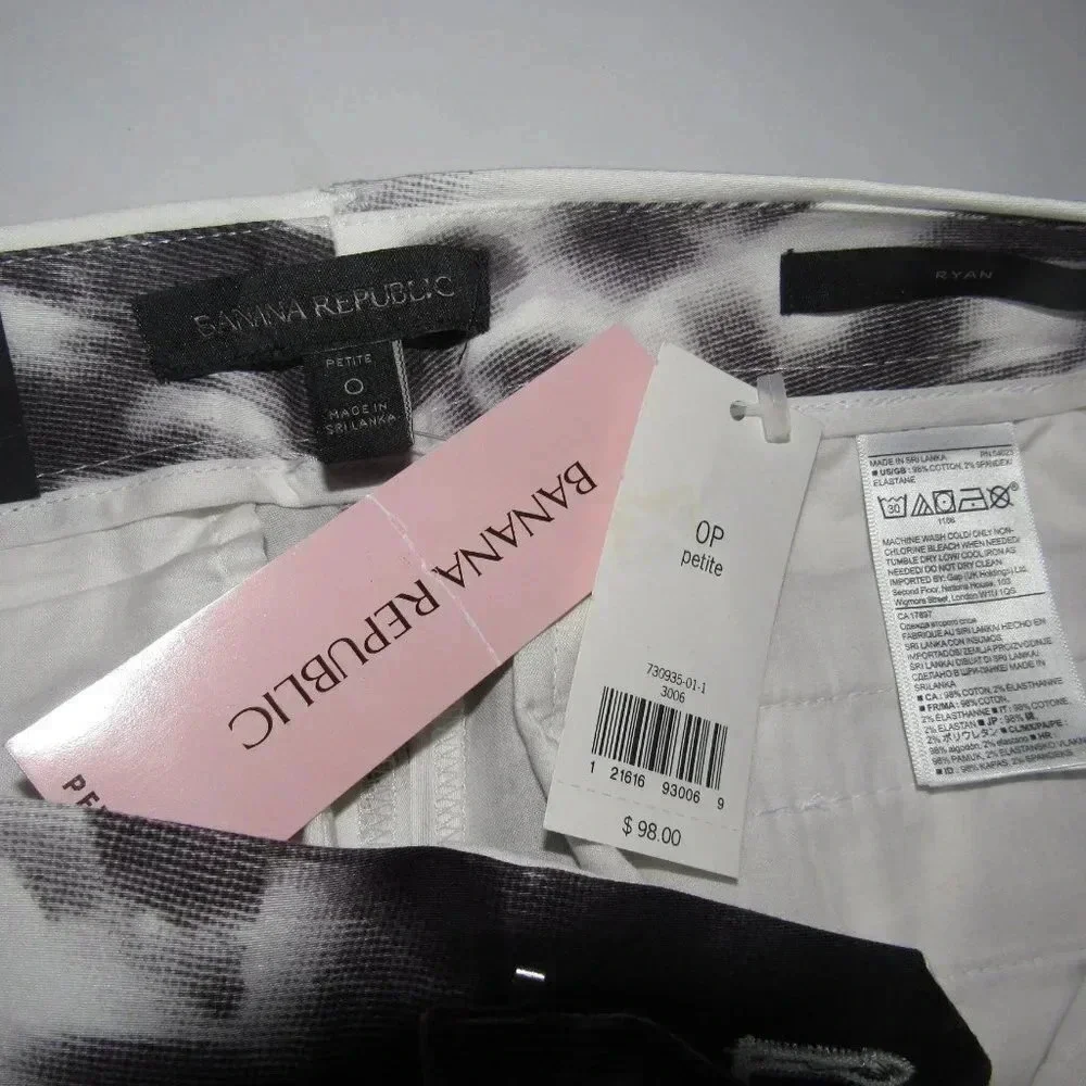 NWT BANANA REPUBLIC Ryan Mid-Rise Straight Leg Pants Size 0P